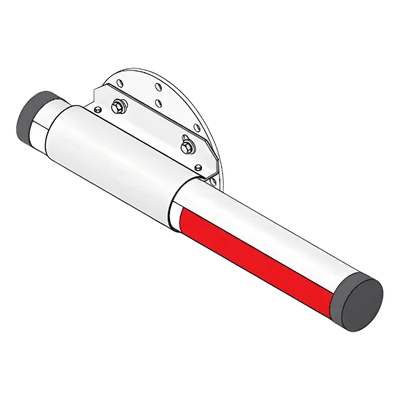 Brazo de Barrera Vehicular / Aluminio 14 ft (4.26 m) / Rotación 90° en 1.5 s / Sin Iluminación / Compatible Barreras 1601 y 1603