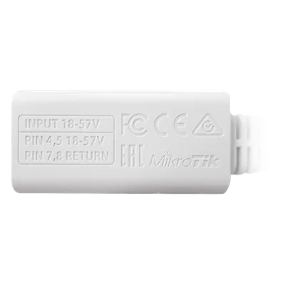 Inyector PoE Pasivo / Gigabit 10/100/1000 Mbps / 18-57V DC / RJ45 Blindados