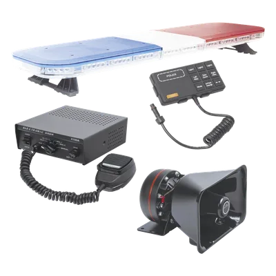 Kit de Señalización para Seguridad Pública / Barra LED 118 cm (46.5 in) / 88 LEDs Hyperlux / Sirena 100W / Bocina 100W 8 Ohms / IP65 / SAE