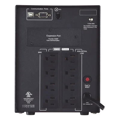 UPS Línea Interactiva / 1500 VA / 1500 W / Factor de Potencia 1.0 / Onda Senoidal Pura / 8 Tomas NEMA 5-15R / 15.1 min Respaldo / Mini Torre