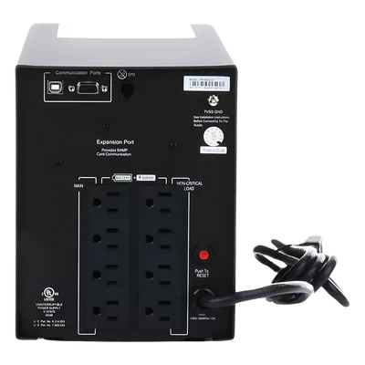 UPS Línea Interactiva / 1500 VA / 1500 W / Factor de Potencia 1.0 / Onda Senoidal Pura / 8 Tomas NEMA 5-15R / 15.1 min Respaldo / Mini Torre