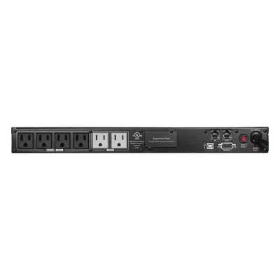 UPS de Rack 1U / 1000 VA / 600 W / Línea Interactiva / Entrada 120 Vca / 6 Tomas NEMA 5-15R / AVR / LCD