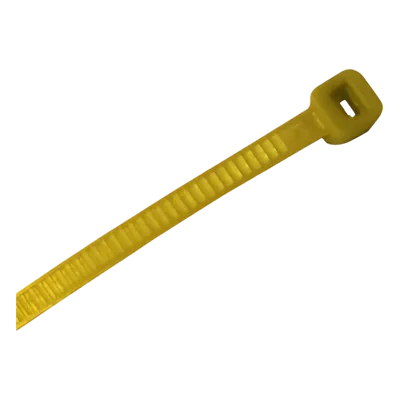 Corbata de nylon / 4.8 x 300 mm / 22 kg tensión / 100 piezas / Amarillo / -40°C a +80°C / 0.98 x 11.81 pulgadas