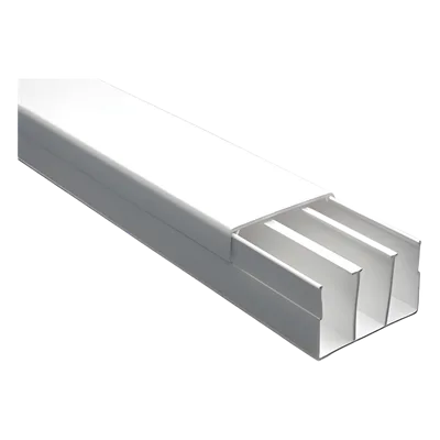 Canaleta con tapa / PVC autoextinguible / 40 x 62 mm / 2.5 m (8.2 ft) / Blanco / NOM-001-SEDE-2005