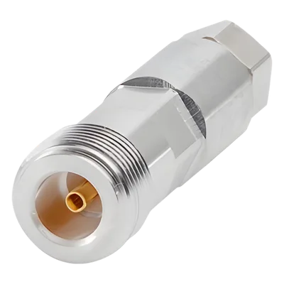 Conector RF tipo N hembra / 50 ohm / 0-8000 MHz / Recto / Heliax FSJ1-50A