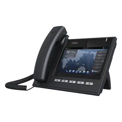 Teléfono IP Ejecutivo Para 6 Líneas SIP con Video Conferencia HD720, Pantalla Multi-Touch, Voz HD y Conferencia de 10 vías con Soporte Para PoE
