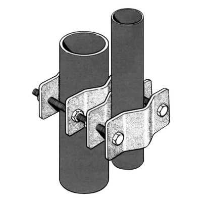 Abrazadera Dual / Mástil 3.81-8.9 cm (1.5-3.5 in) / Acero Galvanizado / Montaje Paralelo