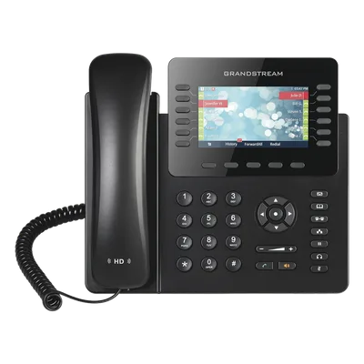 Teléfono IP Empresarial / 12 Líneas / 6 Cuentas SIP / Pantalla LCD Color 4.3 pulgadas / Bluetooth / Dual Gigabit / PoE / 48 Teclas BLF Programables