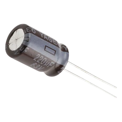 Capacitor Electrolítico Radial / 220 µF / 63 Vcc / 105 °C / 10 x 15 mm