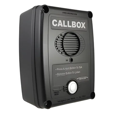 Callbox Inalámbrico UHF / 450-470 MHz / Gabinete de Policarbonato Resistente / PTT Antivandálico / Grabación de Mensajes / Uso en Exteriores