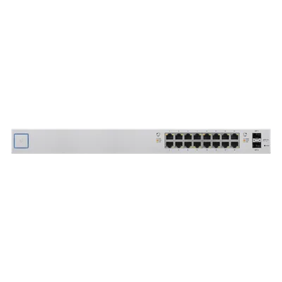 Switch UniFi administrable de 18 puertos (16 Gibabit PoE+ 802.3at/af y pasivo 24V + 2 SFP) 150 Watts