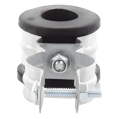 Aislador de bajada / Cable hasta 250 mcm / Separación 4-5 cm / Separación entre aisladores 1.5 m / Cuerpo galvanizado / Neopreno