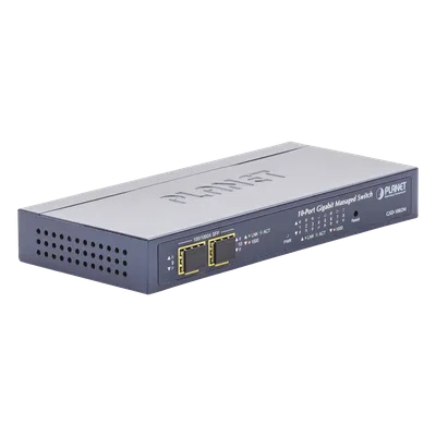 Switch Administrable / 8 Puertos Gigabit / 2 Puertos SFP / 20 Gbps Switching / Alimentación Dual PoE + DC / IPv6/IPv4 / CloudNMS
