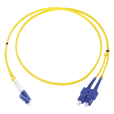 Jumper de Fibra Óptica / Monomodo 9/125 / LC/SC Duplex / 1 Metro (3.28 Pies) / ITU-T G.652.D