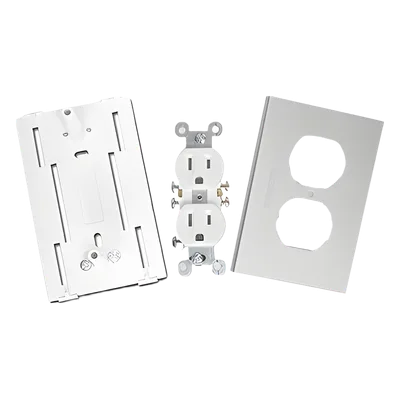 Contacto Eléctrico Dúplex / Soporte Universal ABS / Tapa Aluminio Anodizado / -40°C a 120°C / NOM-001-SEDE-2005