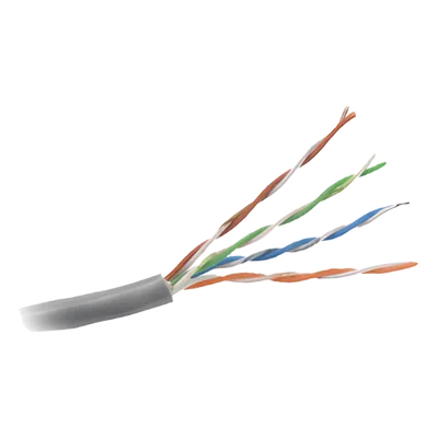 Bobina de Cable UTP Cat5e / 305 m (1000 ft) / Gris / 350 MHz / PVC con UV / -20°C a 75°C