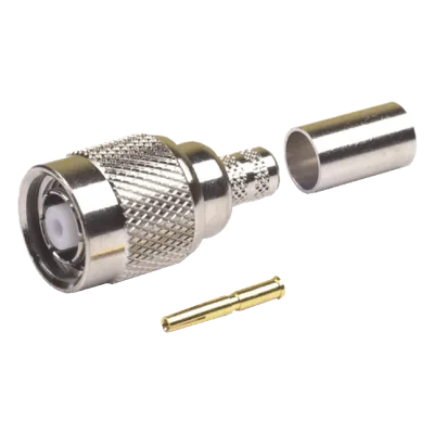 Conector Coaxial TNC Macho Inverso / Anillo Plegable / Cables LMR-240 y RG-8/X / Níquel / Oro / Teflón