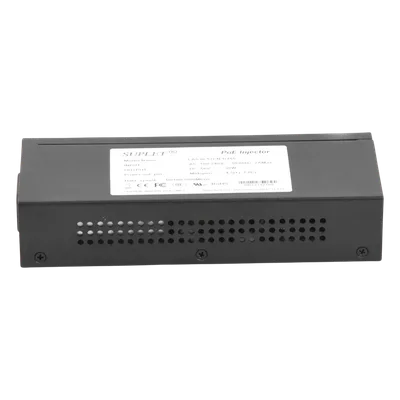 Inyector PoE / 56 Vcc / 30 Watts / Para Domos PTZ / 802.3af/at / 110-240 Vca / Endspan y Midspan