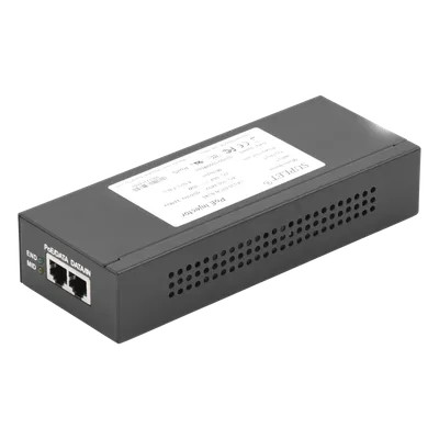 Inyector PoE / 56 Vcc / 30 Watts / Para Domos PTZ / 802.3af/at / 110-240 Vca / Endspan y Midspan