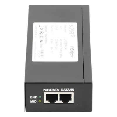 Inyector PoE / 56 Vcc / 30 Watts / Para Domos PTZ / 802.3af/at / 110-240 Vca / Endspan y Midspan