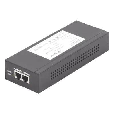 Inyector PoE / 56 Vcc / 30 Watts / Para Domos PTZ / 802.3af/at / 110-240 Vca / Endspan y Midspan