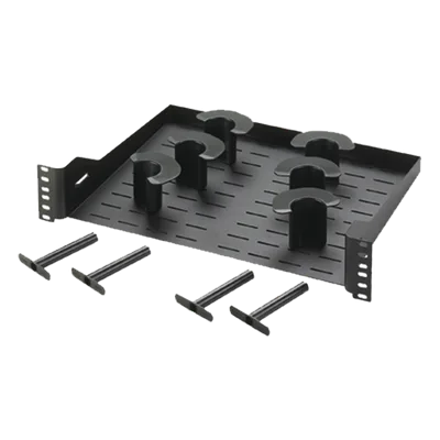 Administrador de Cable Horizontal / 19in 2 UR / 48 Cables Cat 6 o 144 Fibra / 6 Postes de Holgura / Acero / Montaje Frontal