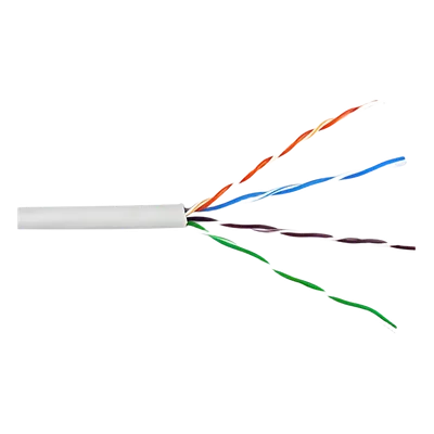 Bobina de Cable UTP Cat6 / 305 m (1000 pies) / Cobre Sólido 23 AWG / Riser CMR / Blanco / 400 MHz / UL, RoHS