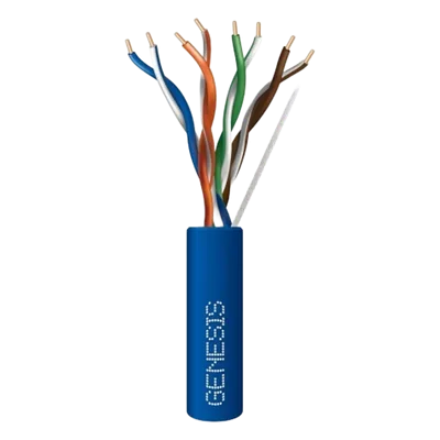 Bobina de Cable / UTP Cat6 Riser / 1000 Pies / Cobre Sólido / UL CMR / 350 MHz / CCTV y Redes IP / Azul