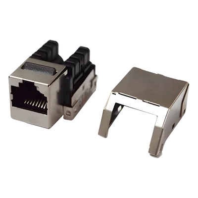 Módulo Jack Keystone / Cat5e Clase D / STP Blindado Metal / Terminación 110 / 90°