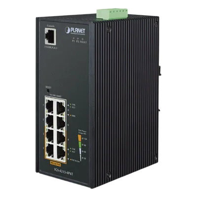 Switch Industrial Administrable / 4 Puertos PoE Gigabit / 4 Puertos SFP / 48-65VDC / Automatización y Seguridad