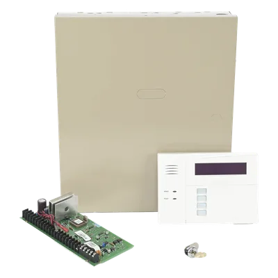 Panel de Control de Intrusión / 48 Zonas / 8 Cableadas + 40 Inalámbricas / 3 Particiones / Teclado Alfanumérico con Receptor Integrado / 16 Salidas Programables