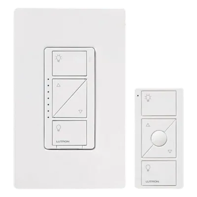 Kit Atenuador de Pared Inteligente / Sin Cable Neutro / 600 W Incandescente / 150 W LED / Control Remoto Pico / Alcance 9 m (29.5 ft)