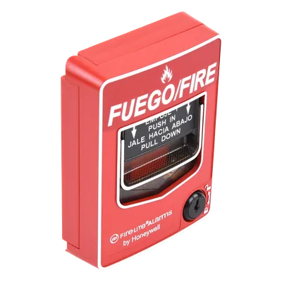 Estación Manual de Alarma Contra Incendio / Doble Acción / Rotulado Bilingüe FIRE/FUEGO / Reset con Llave / Carcasa de Policarbonato
