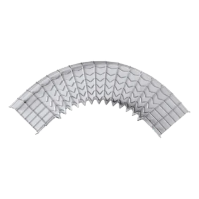 Curva Pre-Fabricada Horizontal / 90° / Peralte 54 mm / Ancho 150 mm / Electrozincado / Interior