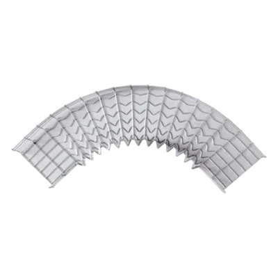 Curva Prefabricada Horizontal / 90° / Peralte 54 mm / Ancho 200 mm / Acabado Electrozincado 15-20 micras / Diseño Modular