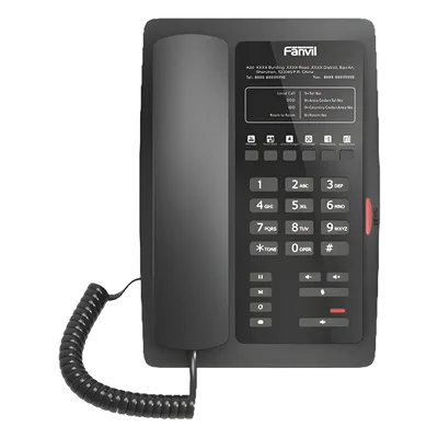Teléfono IP para Hotelería / 6 Teclas Programables Hotline / PoE 802.3af / 2 Puertos Ethernet 10/100 Mbps / VxWorks / Sin Pantalla