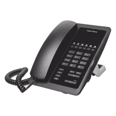Teléfono IP para Hotelería / 6 Teclas Programables Hotline / PoE 802.3af / 2 Puertos Ethernet 10/100 Mbps / VxWorks / Sin Pantalla