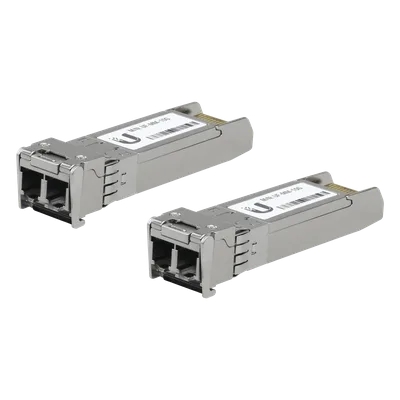 UFiber Módulo SFP+ 10G, transceptor MiniGibic MultiModo 10 Gbps, distancia 300m, conectores LC, paquete de 2 piezas