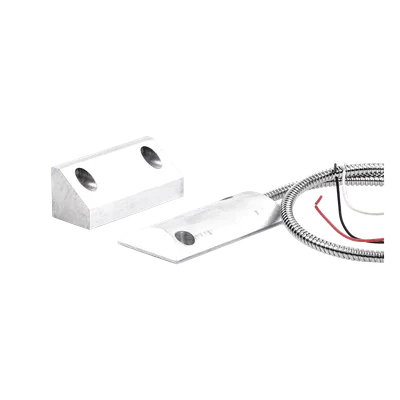 Contacto Magnético de Piso / Salida Dual NC/NA / GAP 65 mm (2.5 in) / Cubierta de Aluminio / Cable Blindado 55 cm / Certificación UL & CE