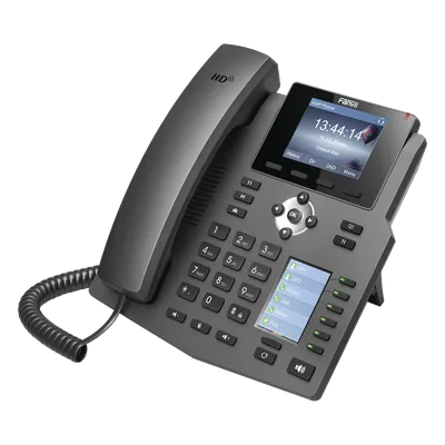 Teléfono IP Empresarial / 4 Líneas SIP / 2 Pantallas LCD / 6 Teclas BLF/DSS / Puertos Gigabit / PoE / Conferencia 3 Vías