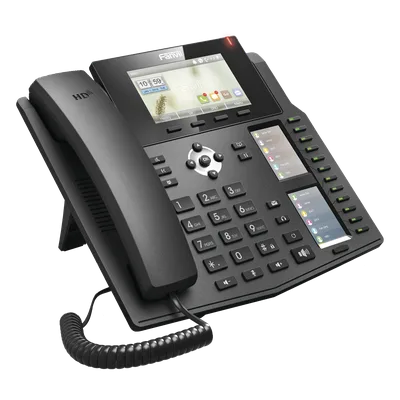 Teléfono IP empresarial para 20 líneas SIP, Voz HD, 3 Pantallas LCD a Color, 12 teclas BLF, PoE