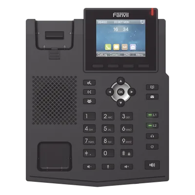 Teléfono IP empresarial para 4 líneas SIP con pantalla LCD de 2.8 pulgadas a color, puertos Gigabit, IPv6, Opus y conferencia de 3 vías, PoE