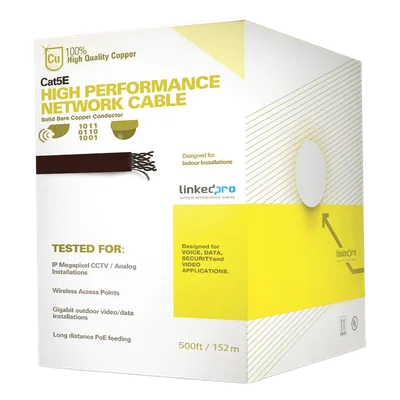 Cable UTP Cat5e / 24 AWG Cobre / 152.5 m (500 ft) / 100 MHz / PoE / Interior