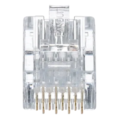 Plug RJ45 / Cat5e / 24-26 AWG / 50 µin Oro / 2500 Ciclos / 50 Piezas / -10°C a 60°C