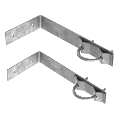 Herrajes de Pared para Mástil / Acero A-36 Galvanizado / Mástil 1-1/4" a 2" / Estructuras hasta 3 m (9.8 ft) / 2 Juegos Tipo L con Abrazaderas U