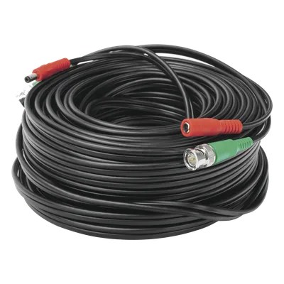 Cable Coaxial BNC RG59 con Alimentación / SIAMES / 30 Metros (98.43 Pies) / 100% Cobre / 4K / Interior y Exterior