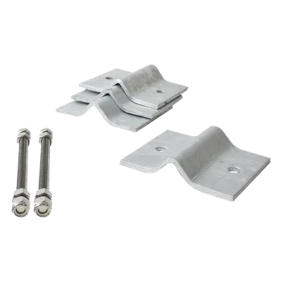 Herraje Adaptador de Mástil / Acero A-36 / Galvanizado en Caliente / Diámetro 3/4" a 2-1/4" / 4 Brackets / Tolerancia ±1 mm