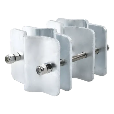Herraje Adaptador de Mástil / Acero A-36 / Galvanizado en Caliente / Diámetro 3/4" a 2-1/4" / 4 Brackets / Tolerancia ±1 mm