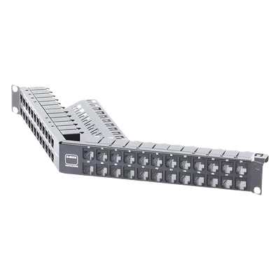 Patch Panel / Blindado / Cat 6A / 48 Puertos / 1U / Angulado / PoE+