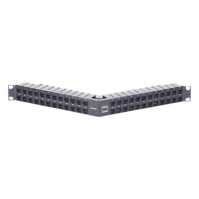 Patch Panel / Blindado / Cat 6A / 48 Puertos / 1U / Angulado / PoE+